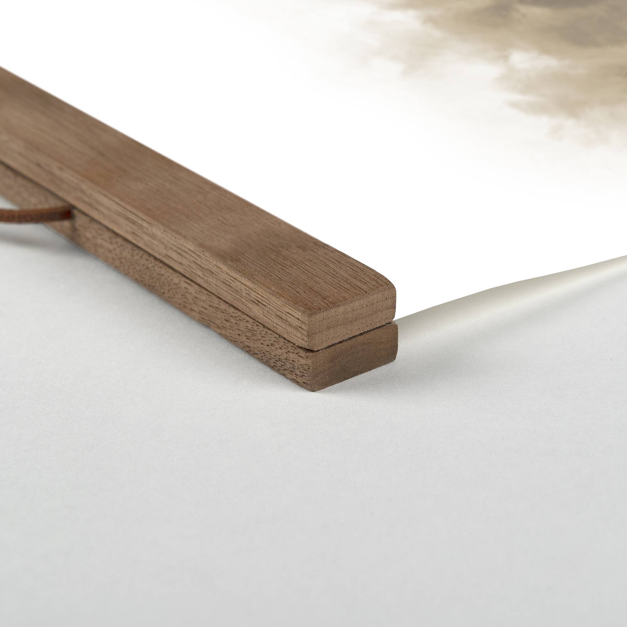 Neutral Barnscape Teak Hanging Canvas